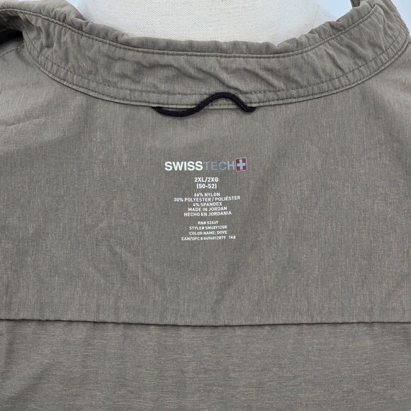 Swiss Tech Shirt Men's 2XL Color Dove Nylon Long Sleeve Button Front - Picture 4 of 7